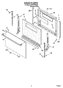 DOOR PARTS, MISCELLANEOUS PARTS Diagram and Parts List for VSF303PEKQ2  Whirlpool Range