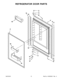 REFRIGERATOR DOOR PARTS Diagram and Parts List for KBLO36FTX07  KitchenAid Refrigerator