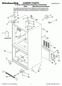 CABINET PARTS Diagram and Parts List for KBFS20EVWH00  KitchenAid Refrigerator