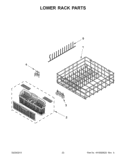 LOWER RACK PARTS Diagram and Parts List for IUD7500BS0  Whirlpool Dishwasher
