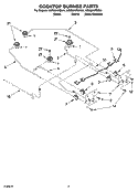 COOKTOP BURNER PARTS, OPTIONAL PARTS Diagram and Parts List for KGRI801PBL01  KitchenAid Range
