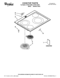 COOKTOP PARTS Diagram and Parts List for GY397LXUB03  Whirlpool Range