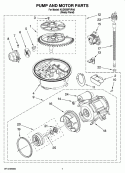 PUMP AND MOTOR PARTS Diagram and Parts List for KUDS50FVPA0  KitchenAid Dishwasher