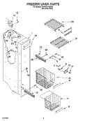 FREEZER LINER PARTS Diagram and Parts List for KSCS25FKSS00  KitchenAid Refrigerator
