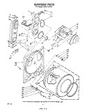 BULKHEAD Diagram and Parts List for LG7011XPW0  Whirlpool Dryer