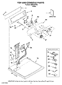 TOP AND CONSOLE PARTS Diagram and Parts List for MED5630TQ0  Maytag Dryer