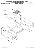 CONTROL, DOOR AND DRAWER PARTS Diagram and Parts List for KEWS145SPA00  KitchenAid Warming Drawer