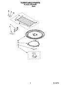 TURNTABLE PARTS Diagram and Parts List for MH2175XSB1  Whirlpool Microwave