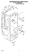 REFRIGERATOR LINER PARTS Diagram and Parts List for KSCS25MSMS00  KitchenAid Refrigerator