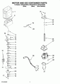 MOTOR AND ICE CONTAINER PARTS Diagram and Parts List for KSRX25FVMS00  KitchenAid Refrigerator