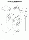 REFRIGERATOR LINER PARTS Diagram and Parts List for KSSS36FTX02  KitchenAid Refrigerator