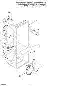 REFRIGERATOR LINER Diagram and Parts List for GD25BFCHT01  Whirlpool Refrigerator