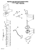 MOTOR AND ICE CONTAINER PARTS Diagram and Parts List for GD5YHAXTL00  Whirlpool Refrigerator