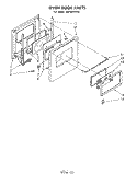 OVEN DOOR Diagram and Parts List for RB1000XKW1  Whirlpool Wall Oven