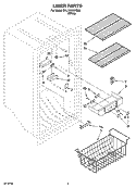LINER PARTS Diagram and Parts List for EVL165NXRQ00  Whirlpool Refrigerator