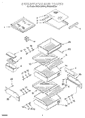 REFRIGERATOR SHELF Diagram and Parts List for KSSS42QDX05  KitchenAid Refrigerator