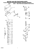 MOTOR AND ICE CONTAINER PARTS Diagram and Parts List for KSRS25RSBL00  KitchenAid Refrigerator