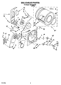 BULKHEAD PARTS, OPTIONAL PARTS (NOT INCLUDED) Diagram and Parts List for EED4300SQ0  Estate Dryer