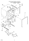 TUB AND FRAME Diagram and Parts List for KUDS24SEBT5  KitchenAid Dishwasher