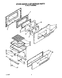 OVEN DOOR BROILER Diagram and Parts List for SF3300EWW0  Whirlpool Range