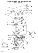 CASE, GEARING AND PLANETARY UNIT Diagram and Parts List for 5KSM150PSEBU4  KitchenAid Mixer