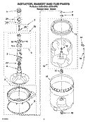 AGITATOR, BASKET AND TUB PARTS Diagram and Parts List for LSR8010PT2  Whirlpool Washer