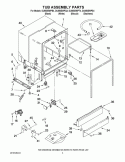 TUB ASSEMBLY PARTS Diagram and Parts List for DU850SWPB4  Whirlpool Dishwasher