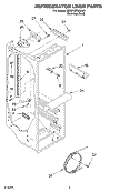 REFRIGERATOR LINER PARTS Diagram and Parts List for BRS70ZRANA01  Whirlpool Refrigerator
