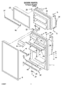 DOOR PARTS Diagram and Parts List for IMT186300  Inglis Refrigerator