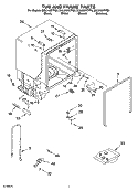 TUB AND FRAME PARTS Diagram and Parts List for DUL240XTPQ0  Whirlpool Dishwasher