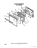 OVEN DOOR Diagram and Parts List for RB160PXXW1  Whirlpool Range