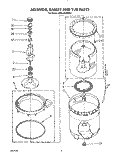 AGITATOR, BASKET AND TUB Diagram and Parts List for KAWL400WWH1  KitchenAid Washer