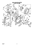 BULKHEAD Diagram and Parts List for LG5771XWN0  Whirlpool Dryer