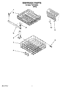 DISHRACK PARTS, OPTIONAL PARTS (NOT INCLUDED) Diagram and Parts List for TUD4700SQ1  Estate Dishwasher