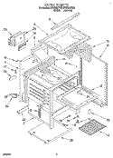 OVEN Diagram and Parts List for SF3000EYN2  Whirlpool Range