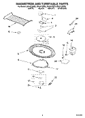 MAGNETRON AND TURNTABLE PARTS Diagram and Parts List for MH9181XMQ0  Whirlpool Microwave