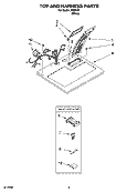 TOP AND HARNESS PARTS Diagram and Parts List for 8530040  Whirlpool Dryer