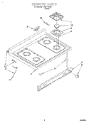 COOKTOP Diagram and Parts List for SF387PEYB8  Whirlpool Range