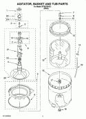 AGITATOR, BASKET AND TUB PARTS Diagram and Parts List for WTW5790VQ1  Whirlpool Washer