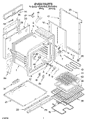 OVEN Diagram and Parts List for RF4700XEW5  Whirlpool Range