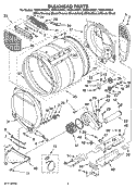 BULKHEAD PARTS Diagram and Parts List for WED9400SW1  Whirlpool Dryer