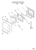OVEN DOOR Diagram and Parts List for KEBI141DBL10  KitchenAid Wall Oven