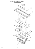 CONTROL PANEL Diagram and Parts List for RC8950XRH7  Whirlpool Cooktop