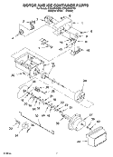 MOTOR AND ICE CONTAINER Diagram and Parts List for CS22AFXKQ03  Crosley Refrigerator