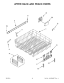 UPPER RACK AND TRACK PARTS Diagram and Parts List for KUDC10FBBL0  KitchenAid Dishwasher