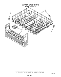 LOWER RACK Diagram and Parts List for 4KUDP220T3  KitchenAid Dishwasher