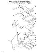 BROILER AND OVEN BURNER Diagram and Parts List for KGRT607HBS9  KitchenAid Range