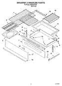 DRAWER AND BROILER Diagram and Parts List for GR465LXKS0  Whirlpool Range