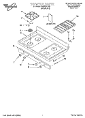 COOKTOP, LITERATURE Diagram and Parts List for GS395LEHS5  Whirlpool Range