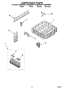 LOWER RACK PARTS, OPTIONAL PARTS (NOT INCLUDED) Diagram and Parts List for KUDP02SRSS1  KitchenAid Dishwasher